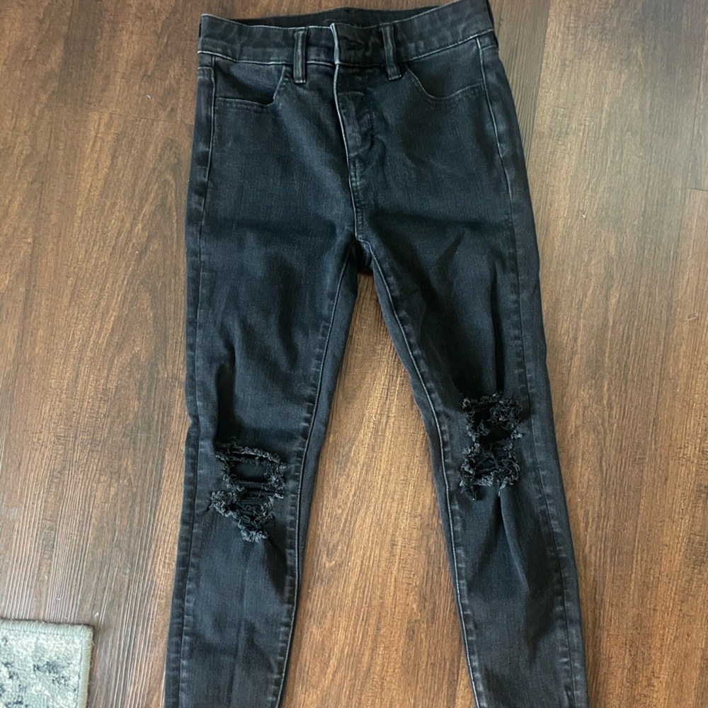 American Eagle Outfitters Black Distressed Jeans